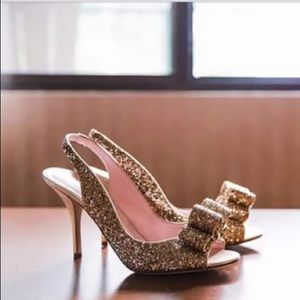Kate Spade Glitter Charm Heels, Size 9
